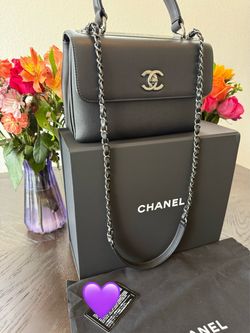 Chanel Black Leather Flap Bag with Chain Strap