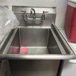 COMMERCIAL PREP SINK WITH FREE FAUCET And PLUMBING PIPE 