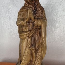 9" Hand Carved Olive Wood Madonna Virgin Mary