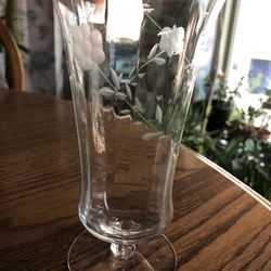 Vintage, Set of 6 Etched Parfait Glasses 