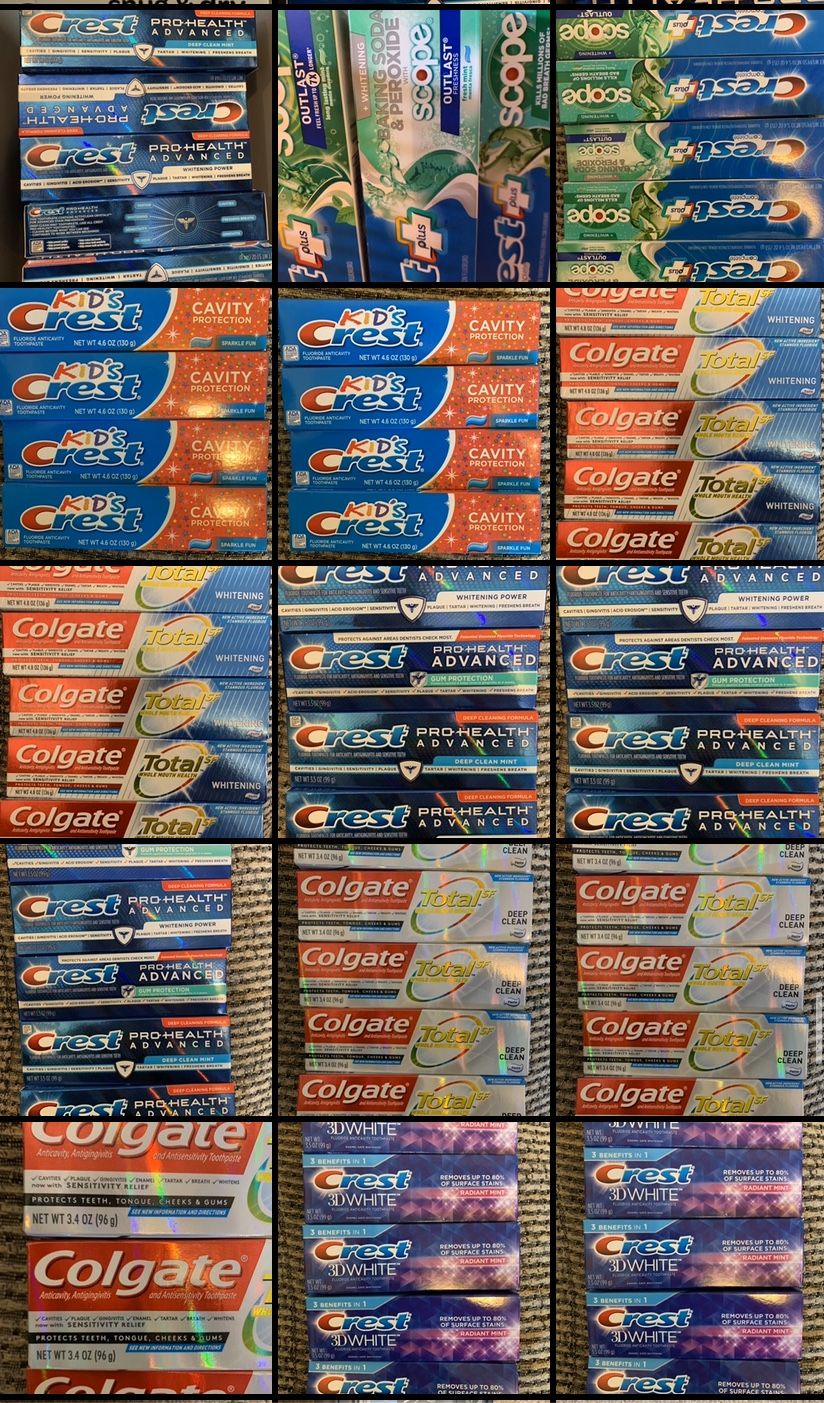 Toothpaste. 5 tubes for $10