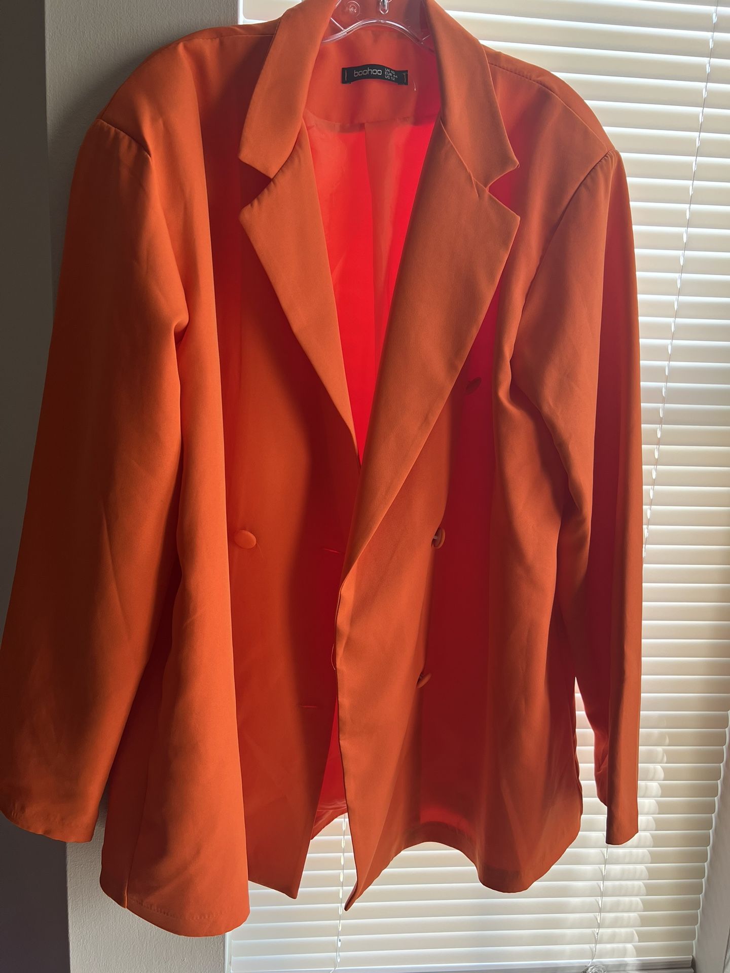 Women Orange Blazer Jacket