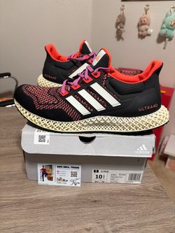 Size 10.5 - Adidas ULTRA 4D RUNNING SHOES Core Black/Zero Metalic/Pulse Lilac