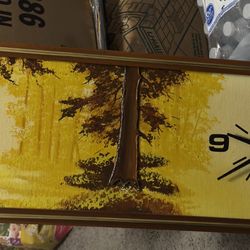 Wall clock with painting