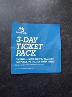 Mammoth 3 Day Ticket