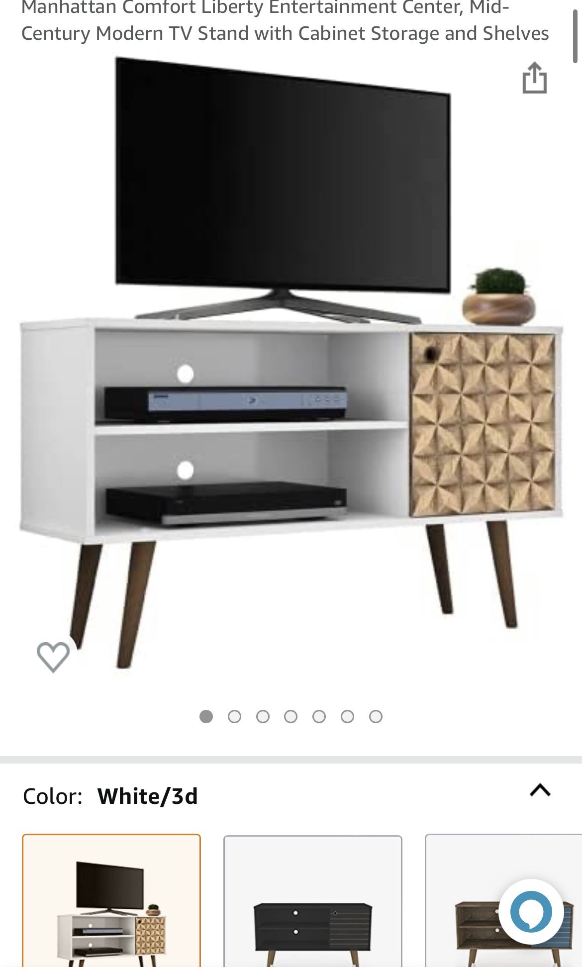 White Midcentury TV Console