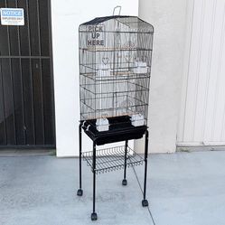 (New in box) $60 Small to Medium Bird Cage 60” Tall Parrot Parakeet Cockatiel Bird Cage 18x14x60” Rolling Stand