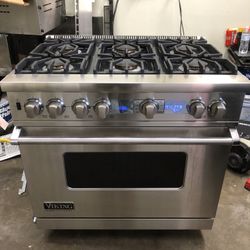 Viking 36” Stainless Steel Dual Fuel Gas Range Stove 