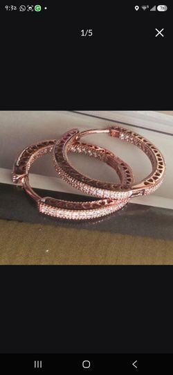Pandora Large  Rose Gold Hoop Earrings