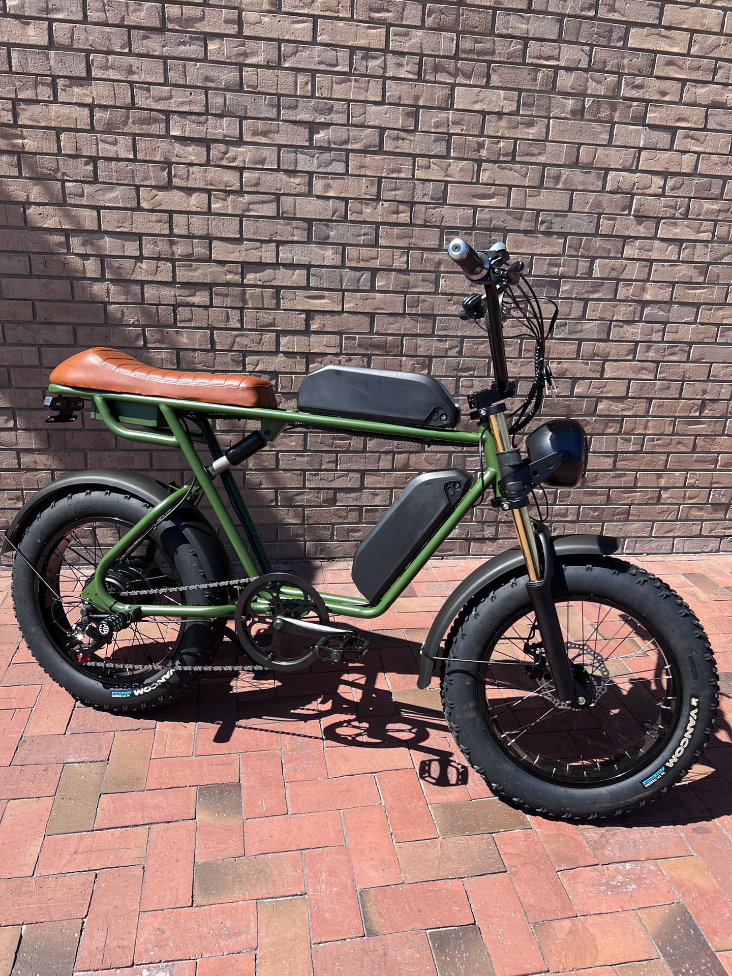 NEW! Electric Bike, Full Suspension, 750 Watt, Up To 85 Miles Distance, 33MPH, Dual Rider, Black Or Green 