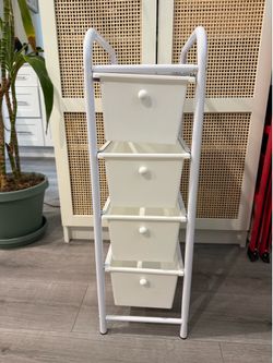 4-Tier Rolling Storage Cart w/Drawers