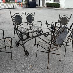 Make Me An Offer!!!Twisted Iron Table And Chairs