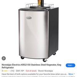 Nostalgia Electrics KRS2150 Stainless Steel Kegerator, Keg Refrigerator