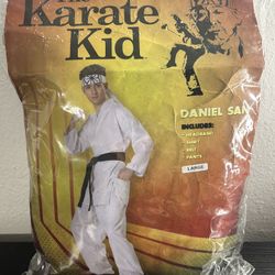 Authentic The Karate Kid Daniel San Costume Halloween Adults Men White Sz L