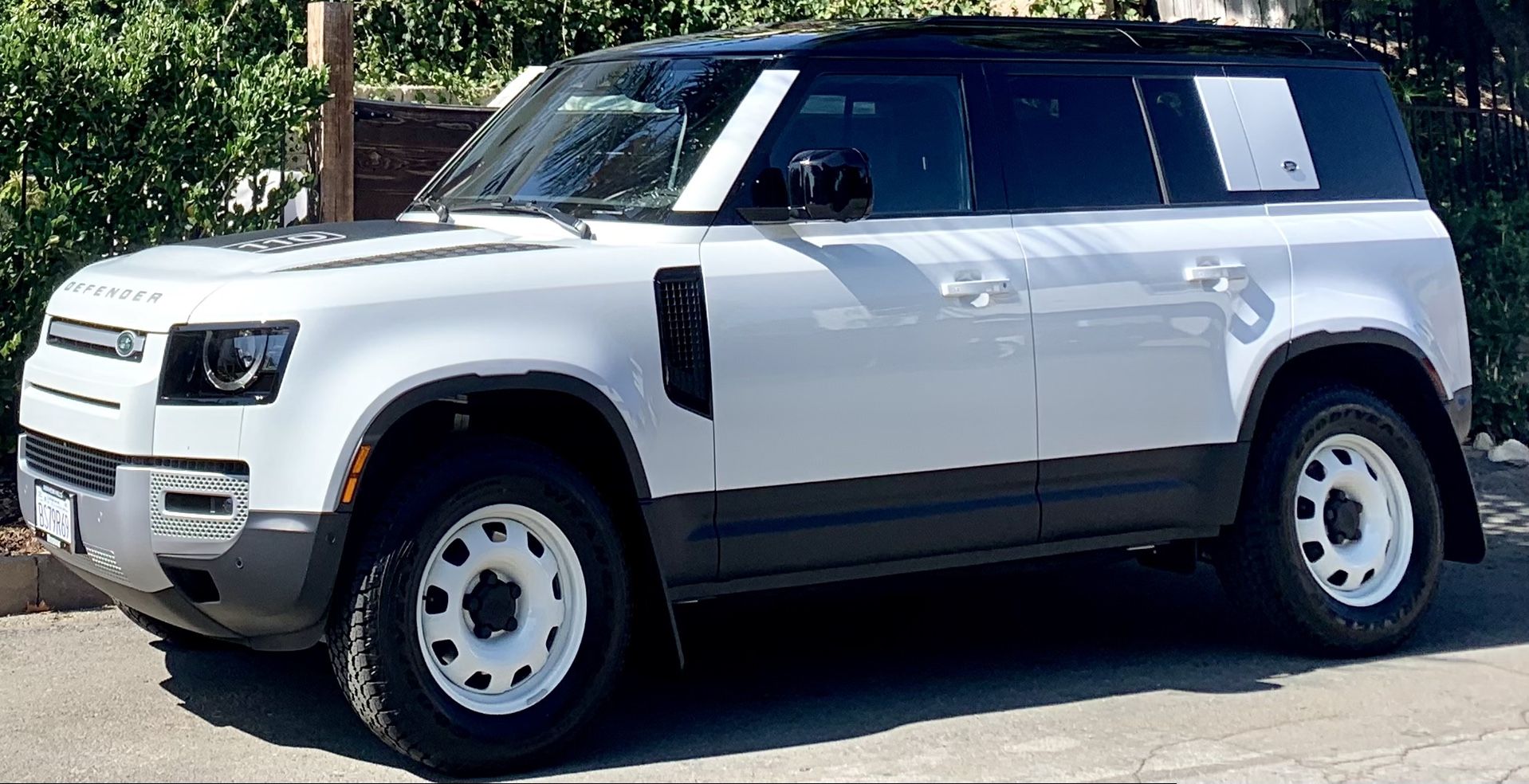 Land Rover Defender 18” Steel OEM White Wheels & Goodyear Wrangler Tires