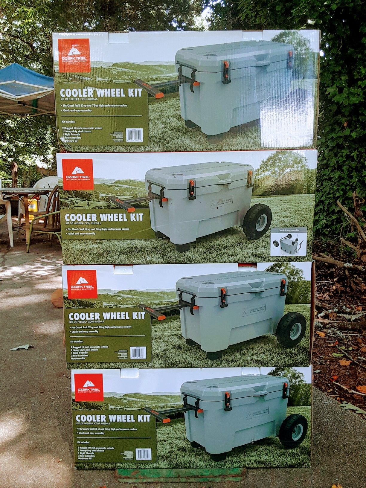 New Ozark Trail cooler wheel kit fit Ozark Trail 52-qt and 73 qt high performance coolers only $20 wow