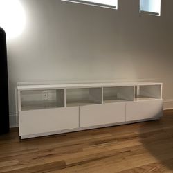 CB2 Chill 80" White High-Gloss Media Storage Console/Bookcase