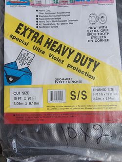 10x20 Extra Heavy Duty Silver Tarp
