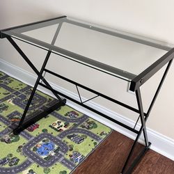 Black Metal Glass Desk