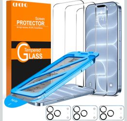 iPhone 17/18 Pro Screen Protector, 9H+ Tempered Glass, 3+3 Pack