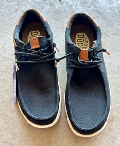 Hey Dude Paul Canvas Black Lace-Up Men's Casual Sneakers US 9 EU 42