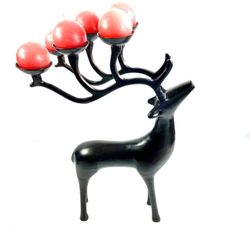 Vintage Metal Reindeer Deer Candelabra 