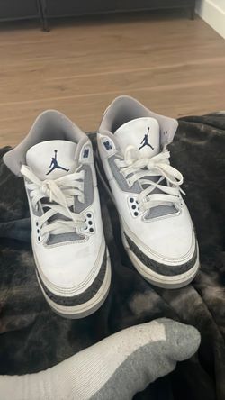 Air Jordan 3 White Navy Cement Sneakers