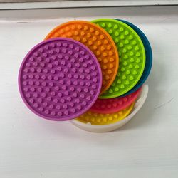 Colorful Coaster Set w/Holder