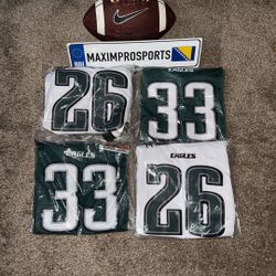 Philadelphia EAGLES 2025 Youth Nike NFL Football Jerseys #33 DeJEAN & #26 BARKLEY