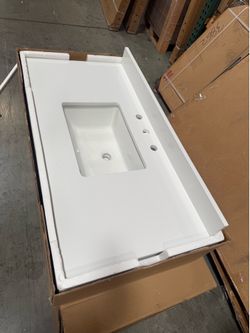 43” countertop only in white for Bathroom vanity