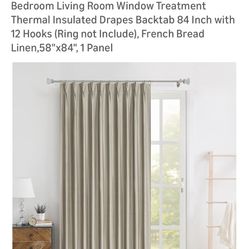 Set Of 84” Pinch Pleat Blackout Curtains In Tan Color (French Bread)
