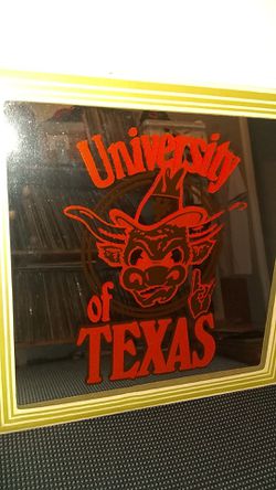 Vintage University of Texas Longhorns Bevo Carnival Mirror