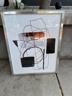 Abstract Wall Art in Silver Frame