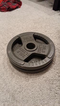 Brand new 25lbs cast Iron plates, fits 2-Inch barbell