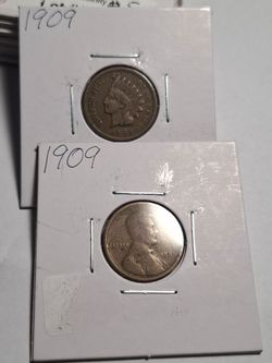 1909 Lincoln + 1909 Indian Head Penny