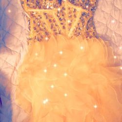 Beautiful yellow sweetheart ball gown