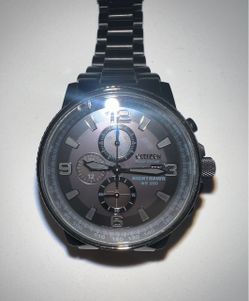 Citizen Eco-Drive Nighthawk WR 200 Chronograph Black Stainless Steel Watch