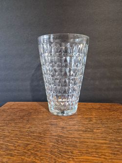 Vintage E.O. Brody Co. 10" Clear Pressed Glass Vase