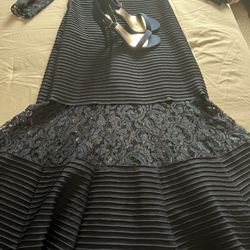 There Is A Two items Long Evening Dress & Shoes The Size Of The Dress Is M & Shoes 7 The Color Is Navy BlueThe Dress Made By TADASHI Shoji Both 4 $250
