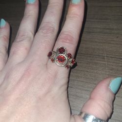 Garnet Cluster Ring