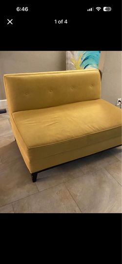 Couch, artwork and lamp