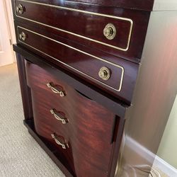 Vintage Serpentine Chest Of Drawers And Highboy Dresser