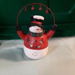 Snowman Candle Holder 