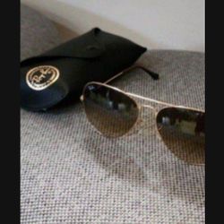 UNISEX RAY BAN 62 MM SUNGLASSES  NEW XL TINT BROWN GOLD FRAME