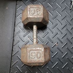 90lb Single Iron Dumbbell USED. Other weights gym equipment available