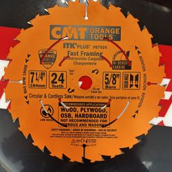 CMT 7 1/4” x 24 teeth Circular Saw Blade