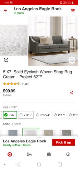 Project 62 Solid Eyelash Woven Shag Rug Cream White 5x7 Target