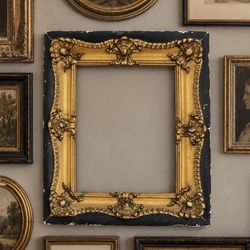 Vintage French Baroque Gold Gilt Wood Art Frame Empty Wall Hanging Frame 18x14” Gesso Gilt Gallery Collectible Retro Victorian 