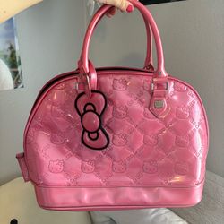 2000s pink hello kitty loungefly bowler shoulder bag purse