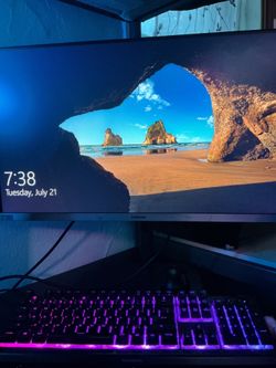 PC WITH KEYBOARD AND WIRELESS MOUSE + 100FT LAN CABLE